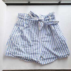 Blue and White Striped Shorts